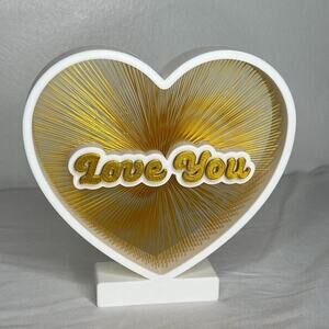 Gold Love You String Art Heart Tabletop Decor Romantic Modern Gift